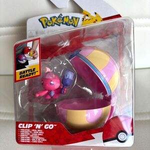 New Jazwares Pokemon Clip N Go Tinkatink 2" & Heal Ball Action Battle Figure Toy